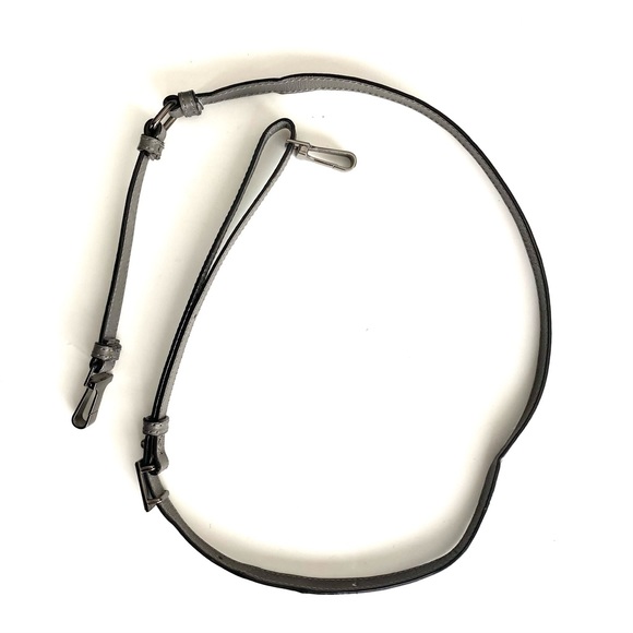 Elliott Lucca Gray Leather Purse Woven Handles  iPad Pocket Shoulder Strap - Picture 13 of 16